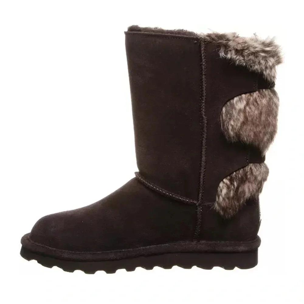 BEARPAW Women's Size 7 Eloise Boots Chocolate Brown NWT Snow Wool Lining
